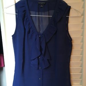 Sheer Ruffled Sleeveless Blouse